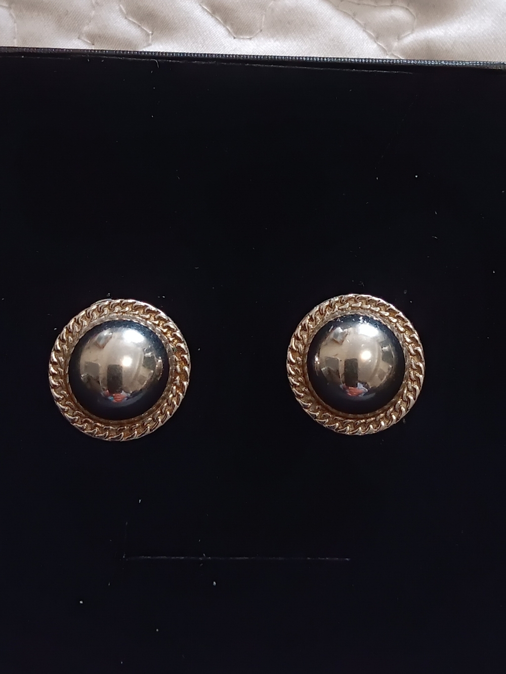 Monet  Silver Tone Rope Edged Dome  Clip Earrings
